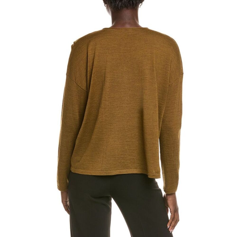 Eileen Fisher Womens  Crewneck Wool Sweater, Blue - Picture 2 of 3